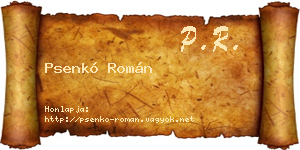 Psenkó Román névjegykártya